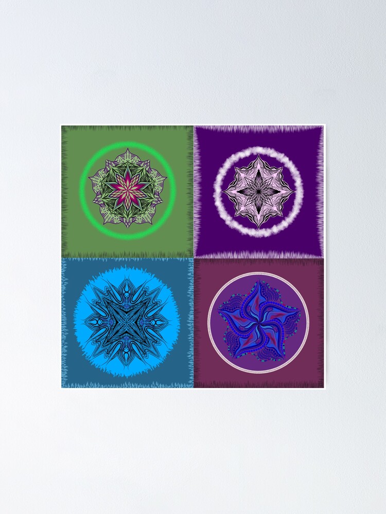 Thumbnail 1 of 3, Poster, patchwork designed and sold by DragonflycreatN.