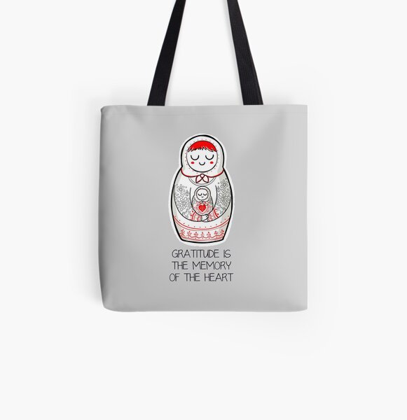 Gratitude Bolsa estampada de tela