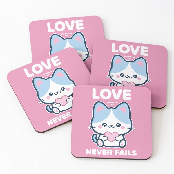 Item preview, Love Never Fails - Bible Verse Cat - 1 Corinthians 13:8 designed and sold by KittyCotton.