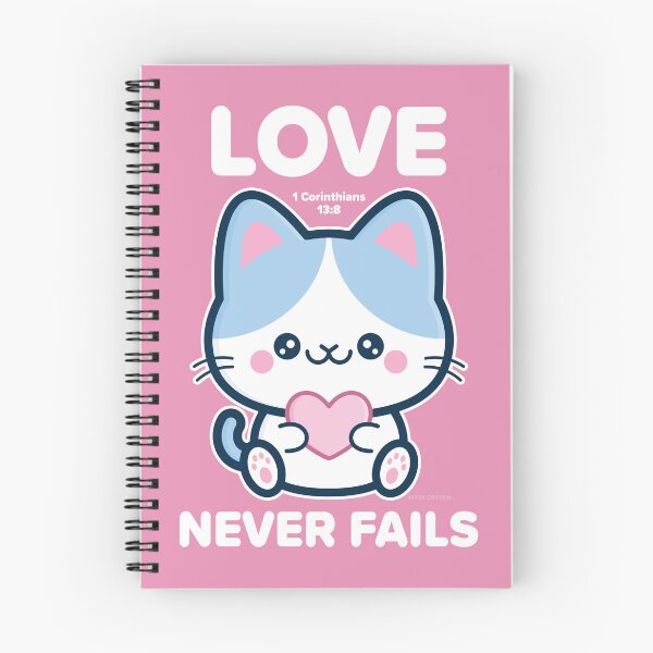 Item preview, Love Never Fails - Bible Verse Cat - 1 Corinthians 13:8 designed and sold by KittyCotton.