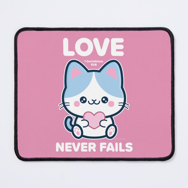 Item preview, Love Never Fails - Bible Verse Cat - 1 Corinthians 13:8 designed and sold by KittyCotton.