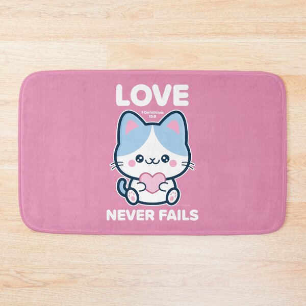 Item preview, Love Never Fails - Bible Verse Cat - 1 Corinthians 13:8 designed and sold by KittyCotton.