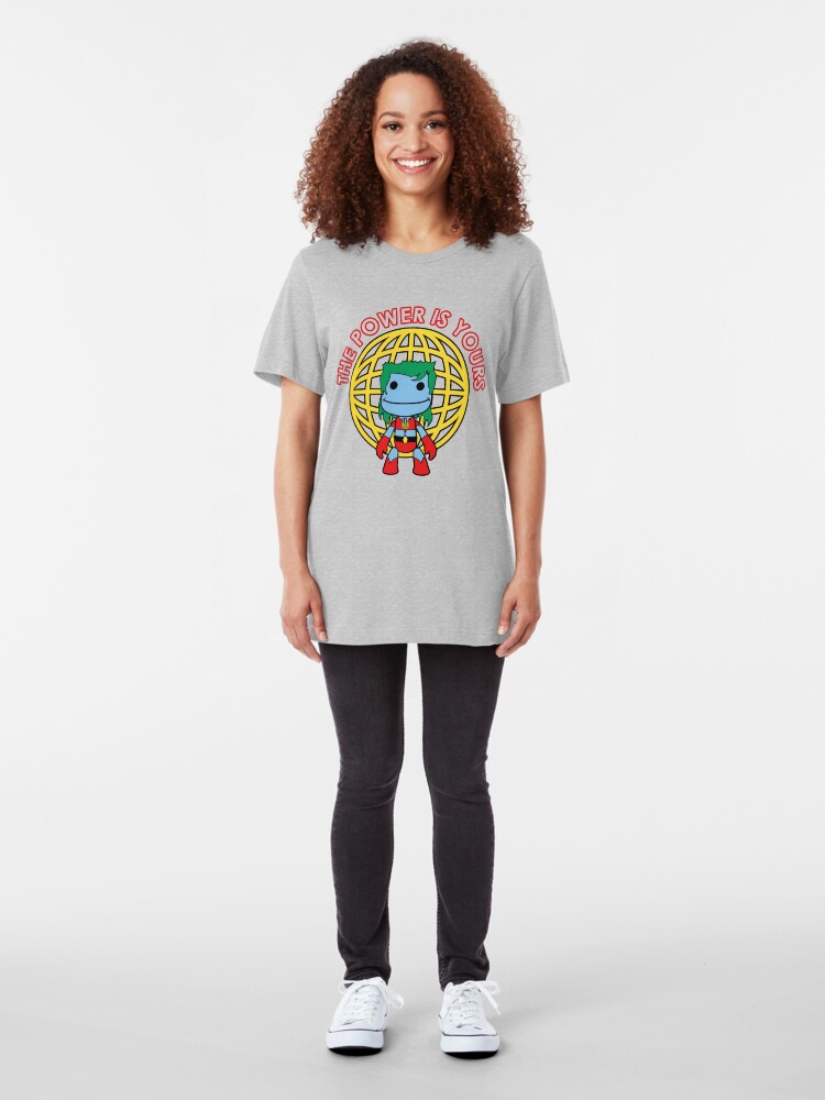 Alternate view of Captain Little Big Planet - Multiple Colors - Red Text Slim Fit T-Shirt