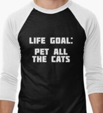 Camiseta ¾ bicolor para hombre Life Goal Pet All The Cats | Animal T-Shirt