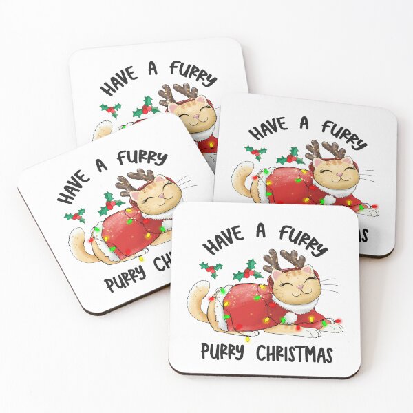 Item preview, Christmas Funny Cat T-Shirt, Essential T-Shirt, 'Have a Furry Purry Christmas' Cat Pun, Funny Cat Santa designed and sold by CrescentCrew.