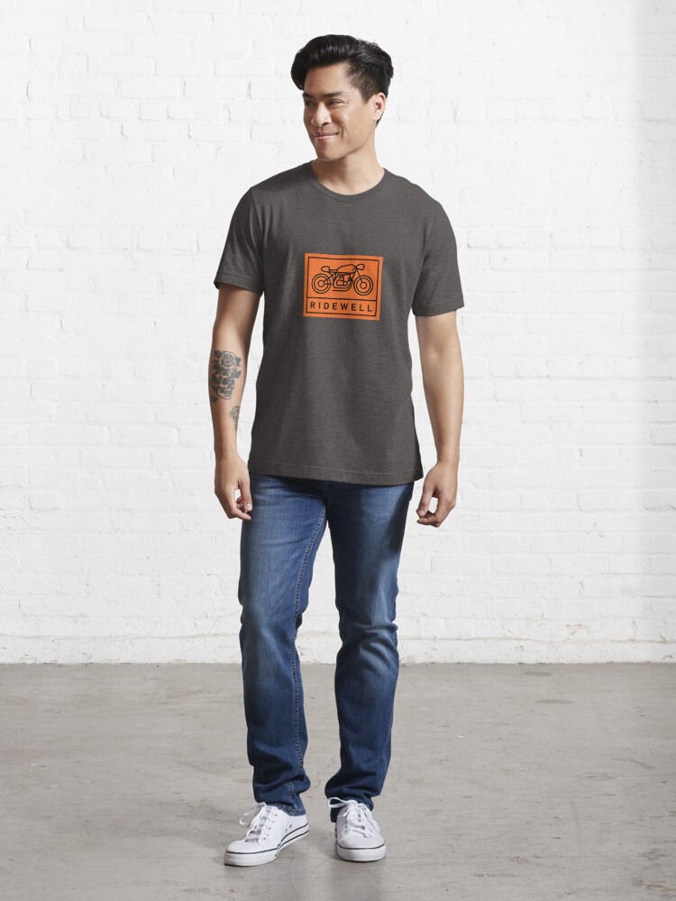 Thumbnail 5 of 7, Essential T-Shirt, RIDEWELL Logo - Black on Orange designed and sold by ridewell.
