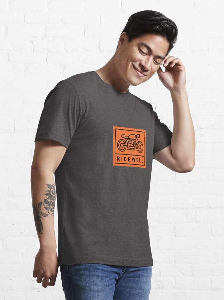 Thumbnail 3 of 7, Essential T-Shirt, RIDEWELL Logo - Black on Orange designed and sold by ridewell.