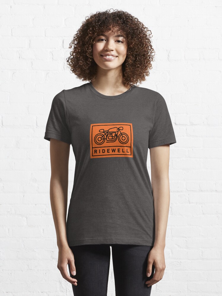 Thumbnail 6 of 7, Essential T-Shirt, RIDEWELL Logo - Black on Orange designed and sold by ridewell.
