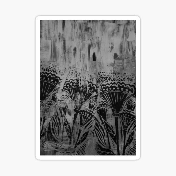 Archaic Abstract 4, B&W Sticker