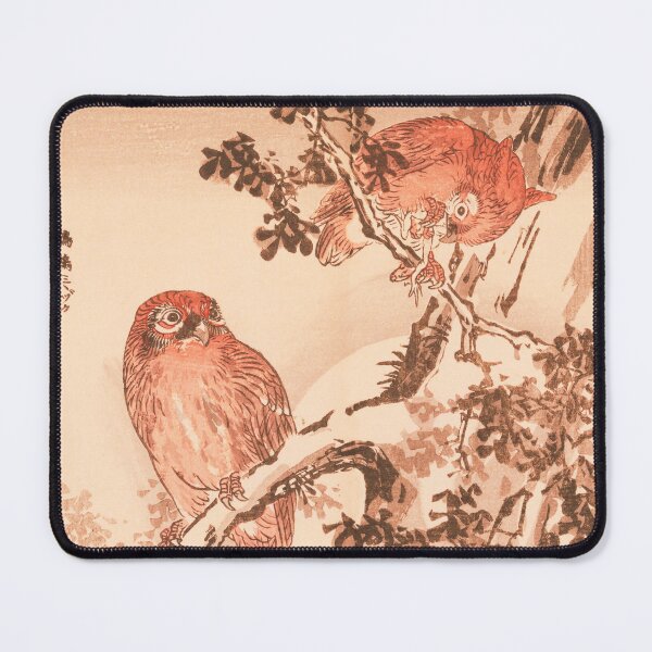 Item preview, Red owls in the tree, Japanese watercolor designed and sold by Mauswohn.