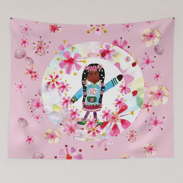 Item preview, Kanzan Beautiful Sakura Girl.   Watercolour Collage designed and sold by DefaultOneWorld.