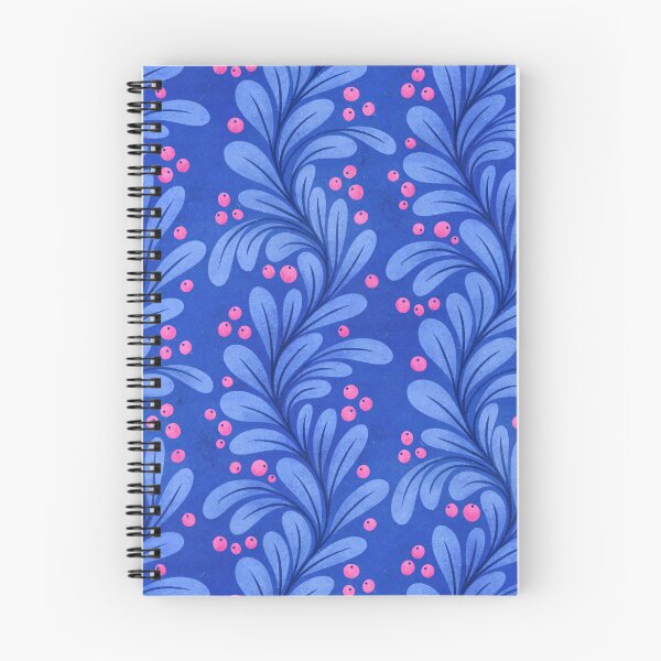 Item preview, Cobalt Blue Leaves and Hot Pink Berries designed and sold by RebeccaFlaherty.