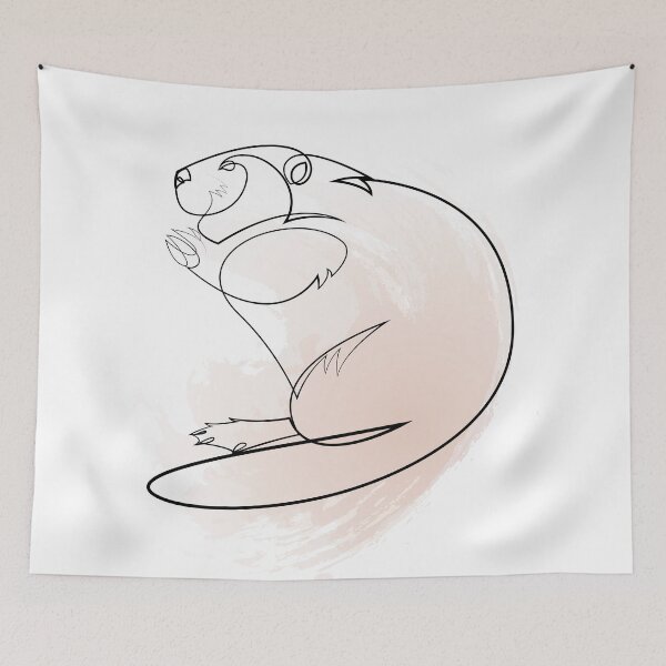 Item preview, Wetland keeper - One line beaver designed and sold by addillum.