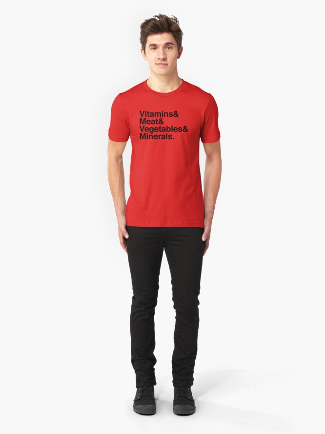 Alternate view of Vitamins& Meat& Vegetables& Minerals. Slim Fit T-Shirt