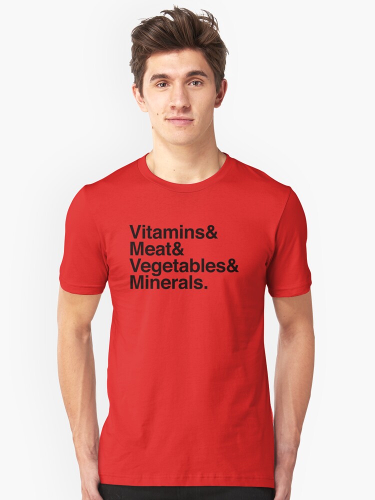 Alternate view of Vitamins& Meat& Vegetables& Minerals. Slim Fit T-Shirt