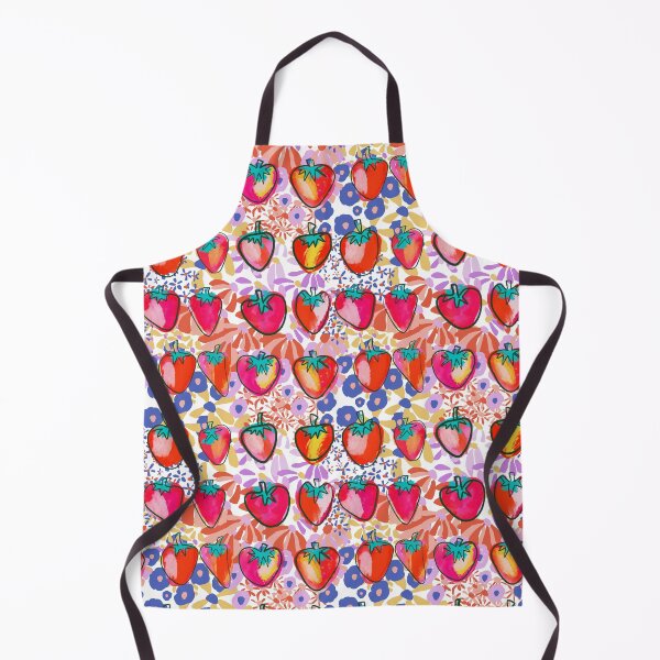 Item preview, Maximalist strawberries on floral designed and sold by Clare Younis.