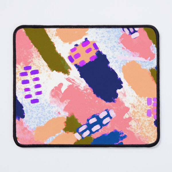 Item preview, Pink, Blue, Lilac, Salmon and White Brushstrokes of Paint Pattern, Squares - Modern Art designed and sold by theprintedclub.