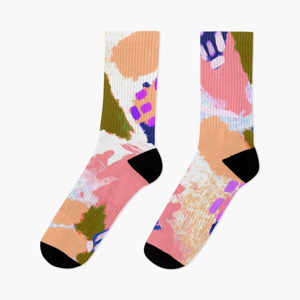 Item preview, Pink, Blue, Lilac, Salmon and White Brushstrokes of Paint Pattern, Squares - Modern Art designed and sold by theprintedclub.