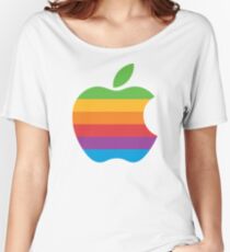 Camiseta ancha para mujer Vintage Apple Logo