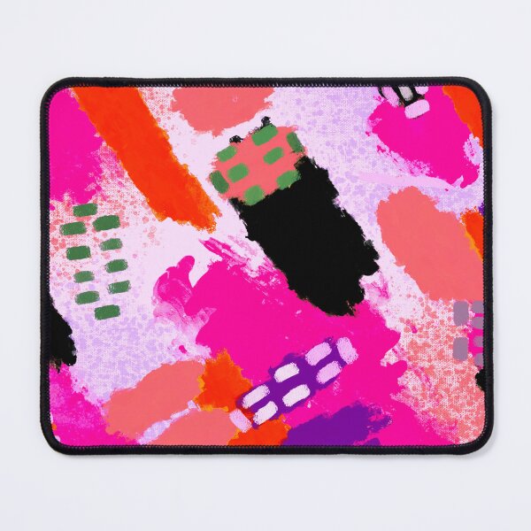 Item preview, Pink, Purple, Black, Green, Lilac and Orange Brushstrokes of Paint Pattern, Squares - Modern Art designed and sold by theprintedclub.