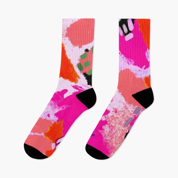 Item preview, Pink, Purple, Black, Green, Lilac and Orange Brushstrokes of Paint Pattern, Squares - Modern Art designed and sold by theprintedclub.