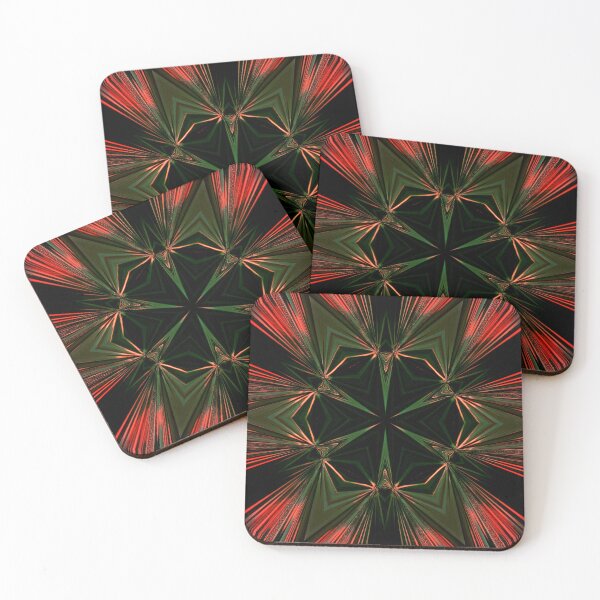 Item preview, NOEL kaleidoscopic star burst red and green pattern designed and sold by mister-john.