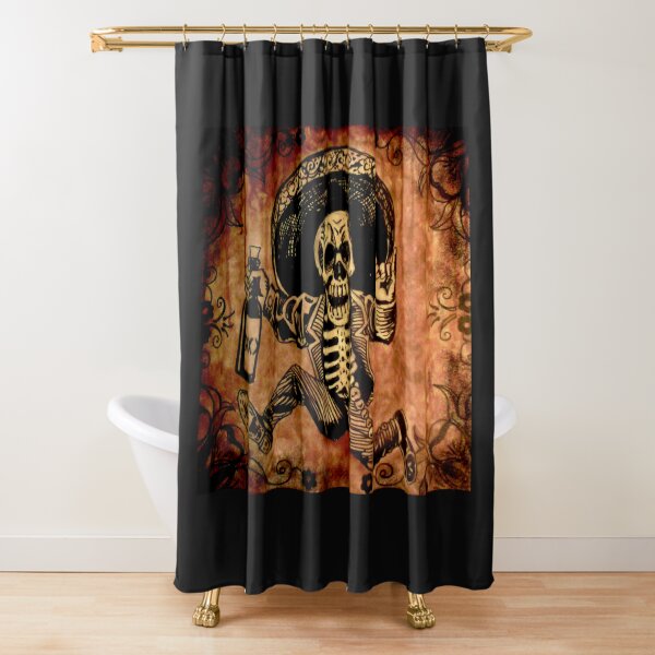 Posada Day of the Dead Outlaw Shower Curtain