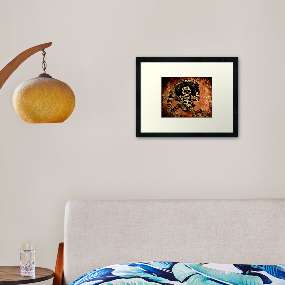 Posada Day of the Dead Outlaw Framed Art Print