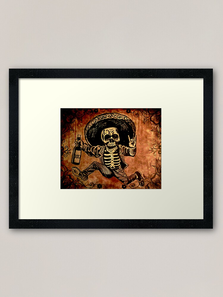 Alternate view of Posada Day of the Dead Outlaw Framed Art Print