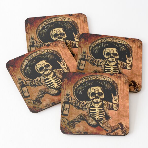 Posada Day of the Dead Outlaw Coasters (Set of 4)