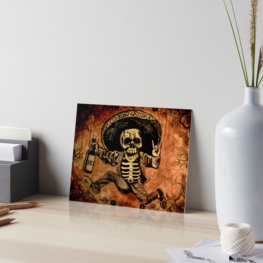 Posada Day of the Dead Outlaw Art Board Print