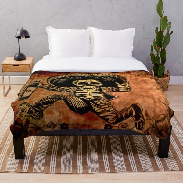 Posada Day of the Dead Outlaw Throw Blanket