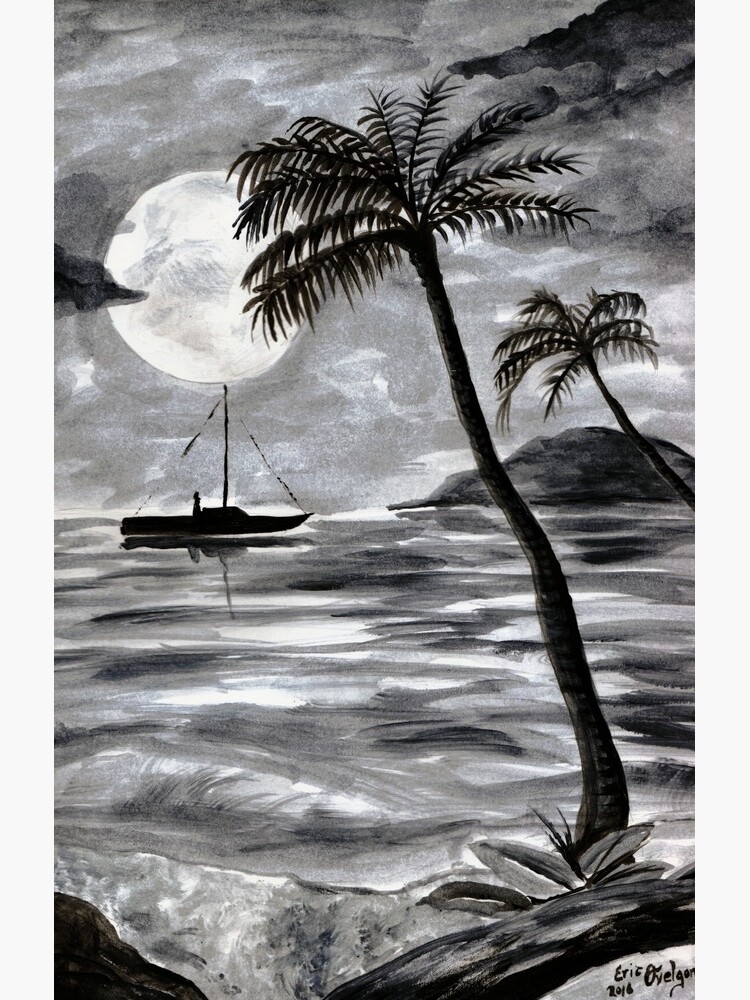 Moon Over Palm Trees by DarkRubyMoon
