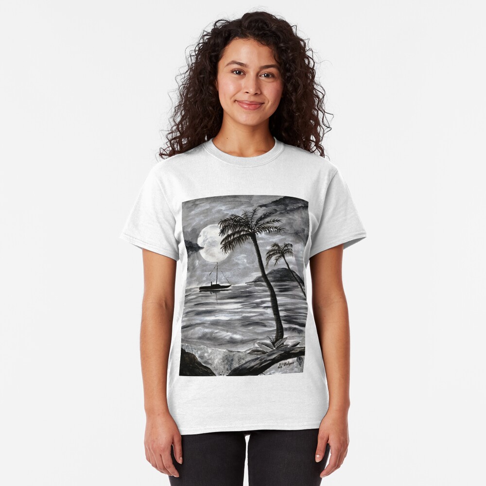 Moon Over Palm Trees Classic T-Shirt