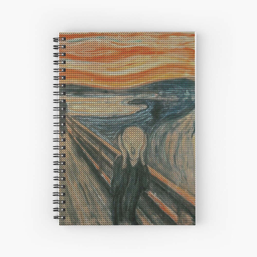 The Scream Lovingly Knitted by Granny E-Munch Spiral Notebook