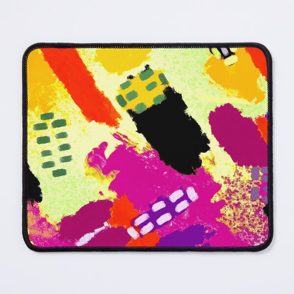 Item preview, Pink, Purple, Yellow, Black and Orange Brushstrokes of Paint Pattern, Squares - Modern Art designed and sold by theprintedclub.
