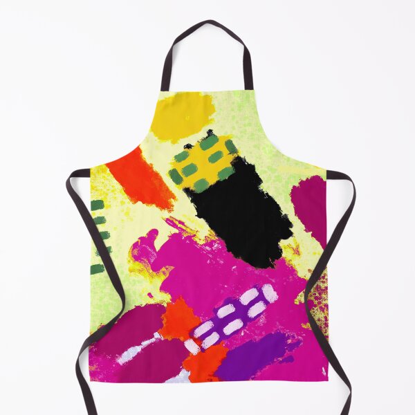 Item preview, Pink, Purple, Yellow, Black and Orange Brushstrokes of Paint Pattern, Squares - Modern Art designed and sold by theprintedclub.
