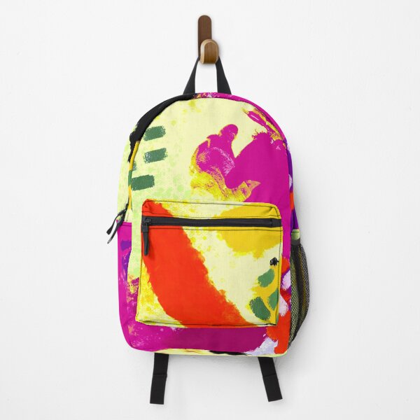 Item preview, Pink, Purple, Yellow, Black and Orange Brushstrokes of Paint Pattern, Squares - Modern Art designed and sold by theprintedclub.