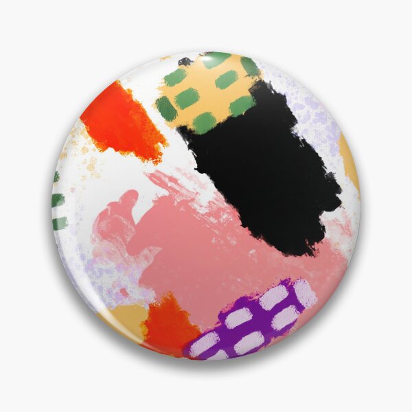 Item preview, Pink, Purple, Yellow, White, Black and Orange Brushstrokes of Paint Pattern, Squares - Modern Art designed and sold by theprintedclub.
