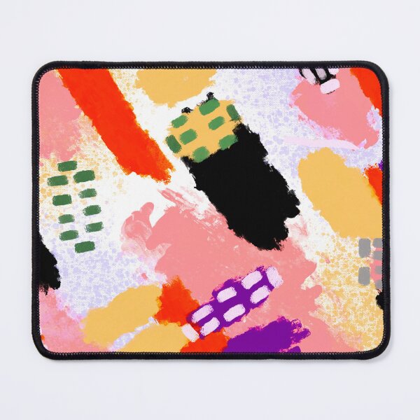 Item preview, Pink, Purple, Yellow, White, Black and Orange Brushstrokes of Paint Pattern, Squares - Modern Art designed and sold by theprintedclub.