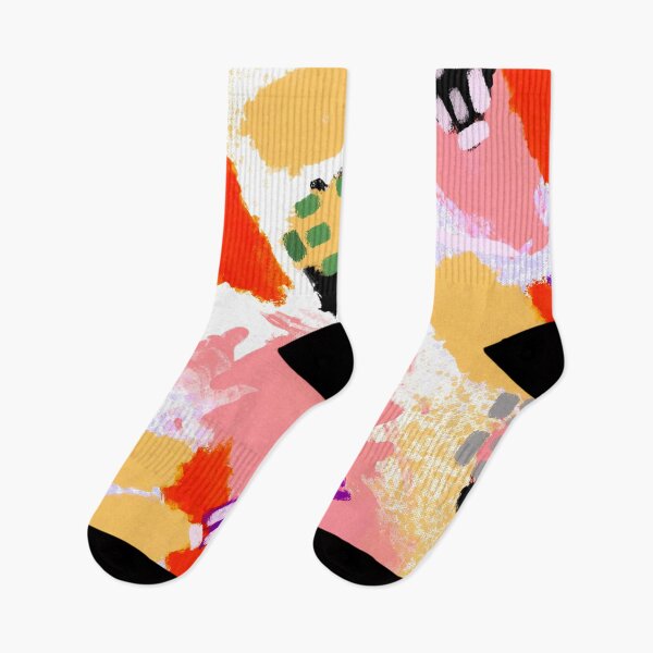 Item preview, Pink, Purple, Yellow, White, Black and Orange Brushstrokes of Paint Pattern, Squares - Modern Art designed and sold by theprintedclub.