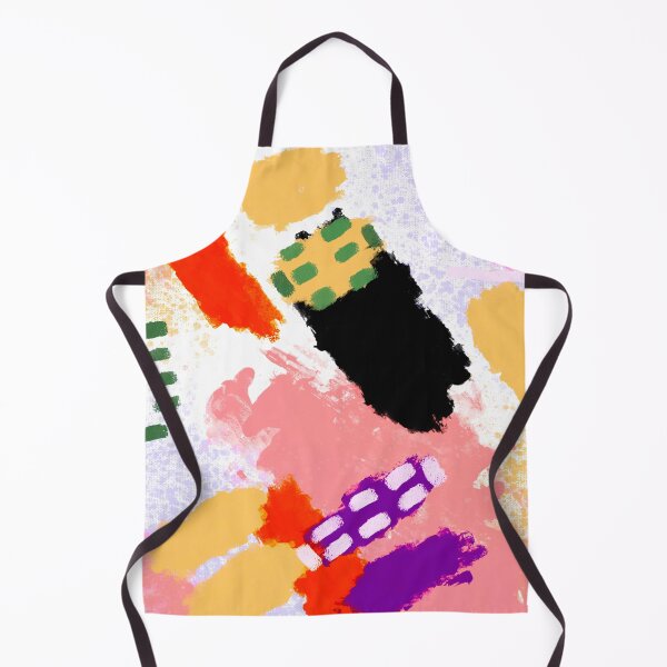 Item preview, Pink, Purple, Yellow, White, Black and Orange Brushstrokes of Paint Pattern, Squares - Modern Art designed and sold by theprintedclub.