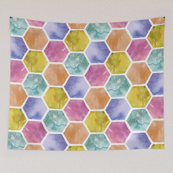 Aperçu de l'œuvre hexagones colorés créée et vendue par Rodrigo Fonseca.