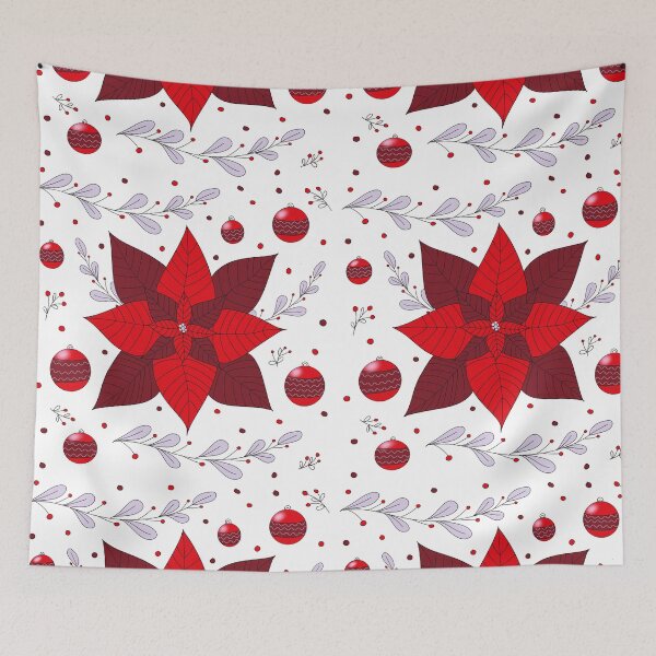 Item preview, Holiday t-shirt with poinsettia, red and wisteria. designed and sold by Lucia85.