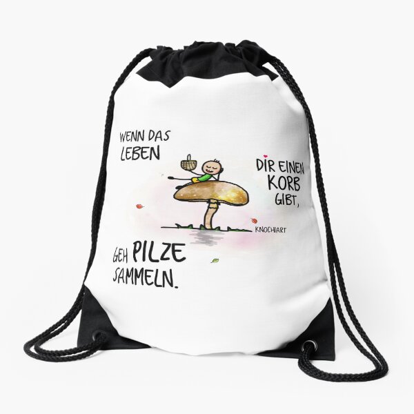 If life gives you a basket, go mushroom picking. Drawstring Bag