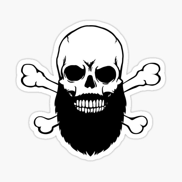 Bearded Skull Sticker