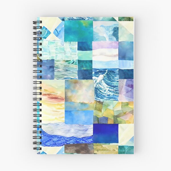 Item preview, Watercolor Patchwork Quilt Design Sea Ocean Beach Lighthouse designed and sold by ClairesPatterns.