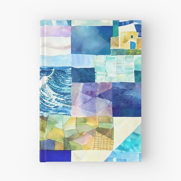Item preview, Watercolor Patchwork Quilt Design Sea Ocean Beach Lighthouse designed and sold by ClairesPatterns.