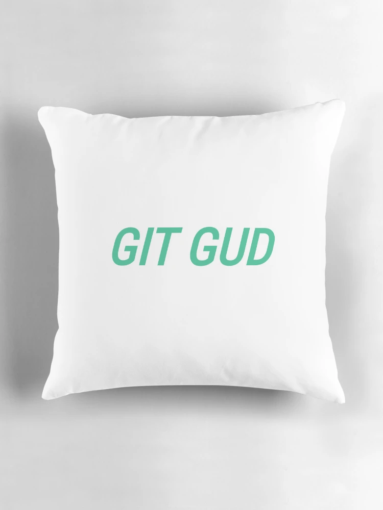 Thumbnail 3 of 4, Pillow, git github git command git gud sticker designed and sold by developerfriday.