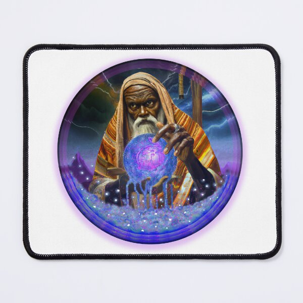 Item preview, The Wizard and his Crystal Ball, AI generated designed and sold by Le'Mon AI Design.